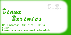 diana marinics business card